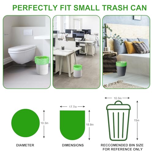 Inwaysin 3 Gallon Biodegradable Trash Bags - Strong & Unscented, 100 Count