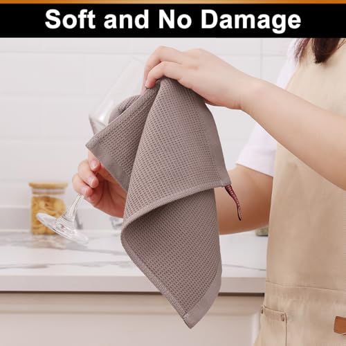 Homaxy 100% Cotton Waffle Weave Dish Cloths - 6 Pack, 12x12 Inches