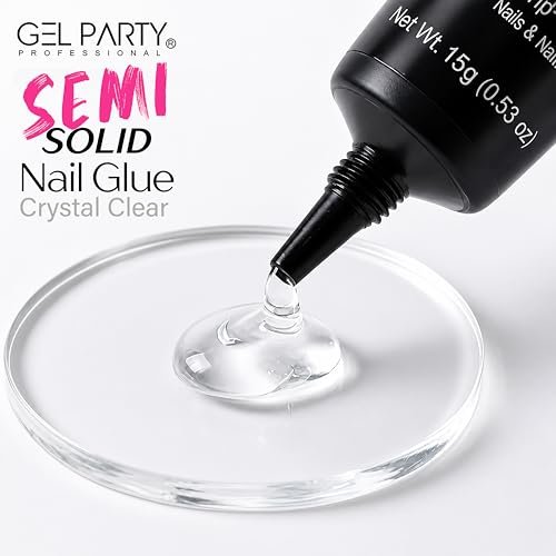 GEL PARTY Semi Solid Nail Glue 15g - Strong, Waterproof Adhesive for Press On Nails