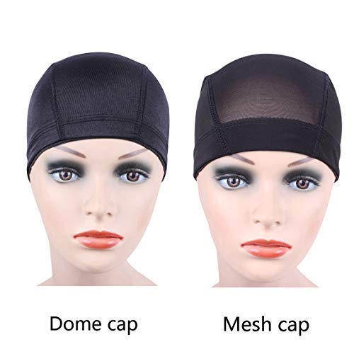 YANTAISIYU Dome Cap Wig Caps – 2 Pack Stretchy Nylon Size M