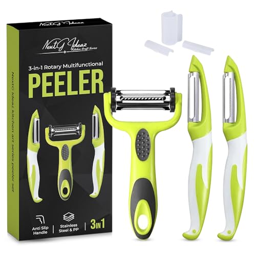 3-in-1 Stainless Steel Vegetable Peeler Set with Ergonomic Handle