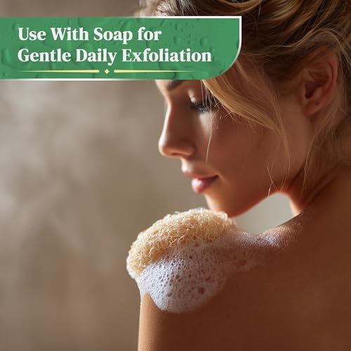 Natural Loofah Exfoliating Body Scrubber | 8 Pack Biodegradable Loufa Spa Sponge