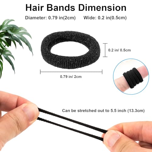 Black Baby Hair Ties 420 Pcs Soft No Damage Elastic Hair Bands for Toddlers