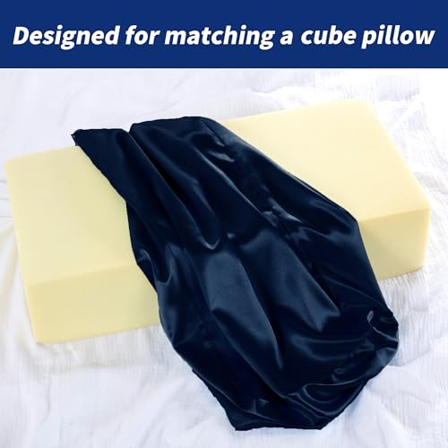 HOMBYS Satin Pillowcase for Cube Pillow - 12x24x5.5 Inches