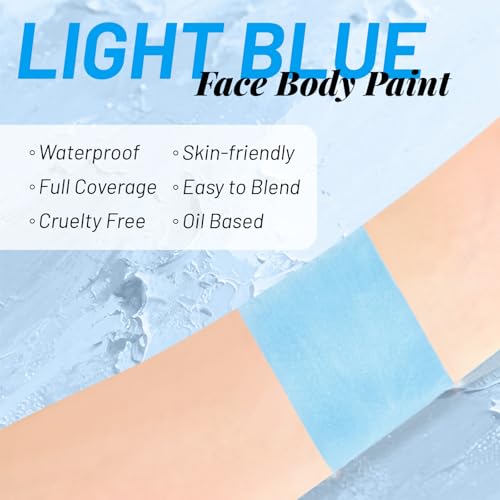Light Blue Vegan Face and Body Paint Stick - 0.12oz for Halloween