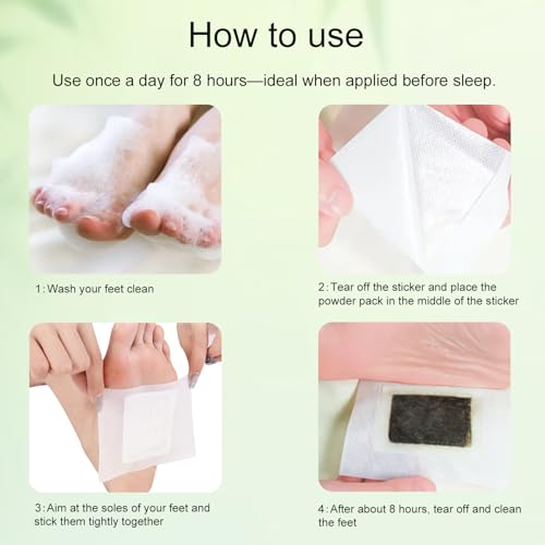 100 Natural Bamboo Deep Cleansing Foot Pads for Better Sleep