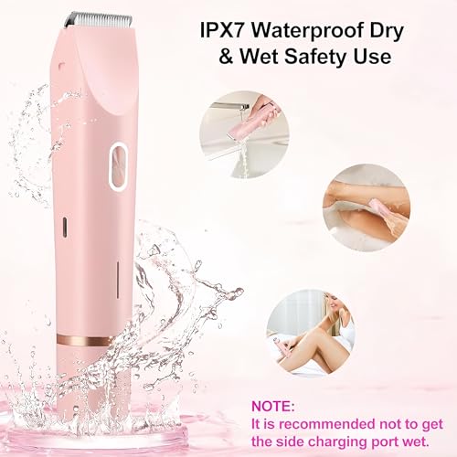Nursetek 2-in-1 Electric Shaver for Women - Pink, Rechargeable Razor for Legs, Face & Bikini