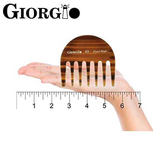 Giorgio 2 Pack Wide Tooth Detangling Comb for Thick Curly Wavy Hair - Travel & Styling