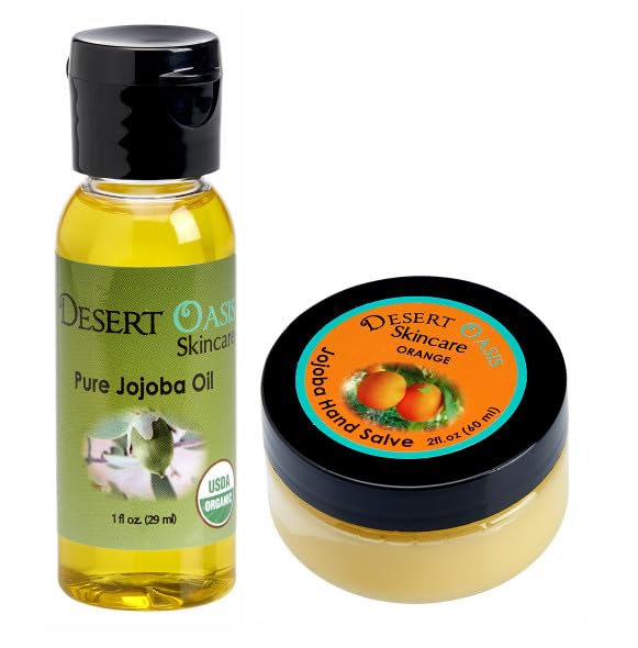 Desert Oasis Organic Jojoba Oil & Orange Hand Salve Travel Set