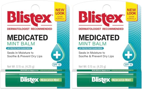Blistex Medicated Mint Lip Balm - Pack of 2 with SPF 15