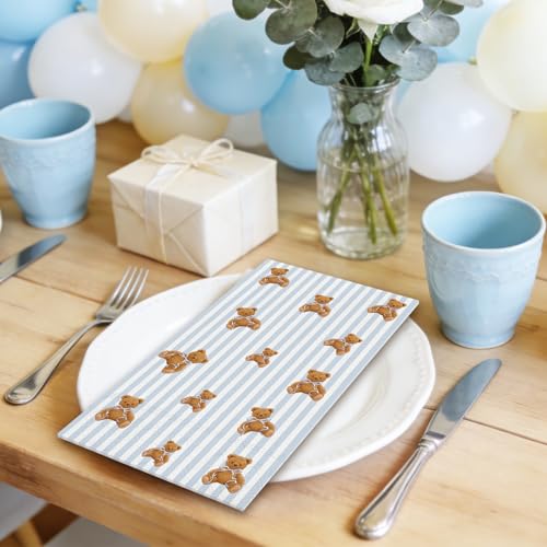 50 Pcs Bear Theme Disposable Paper Napkins for Parties