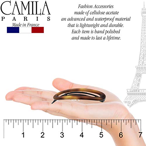 Camila Paris Tortoise Shell 2.5-Inch French Hair Barrette Clip for Women & Girls