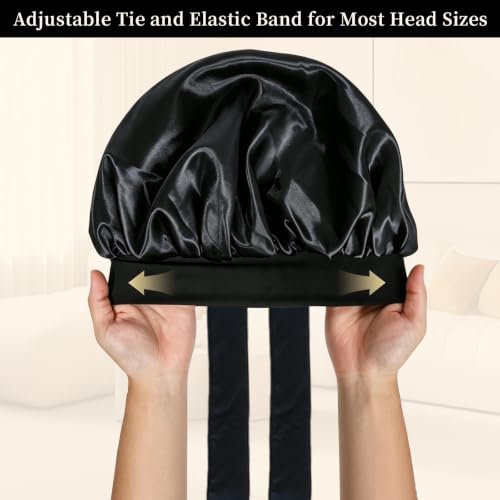 Adjustable Satin Sleep Bonnet for Women - Reduce Frizz & Breakage