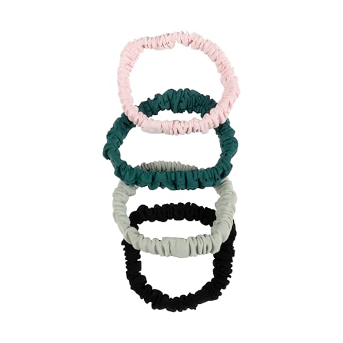 Goody Sport Ouchless Thin Scrunchies - 4 Pack, Sweat-Wicking Hair Ties