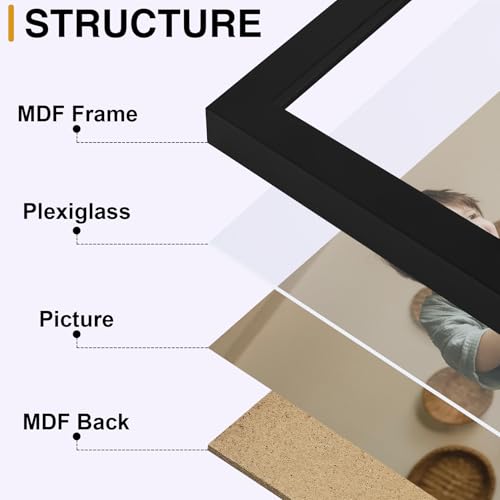 Black Triple 4x6 Picture Frame - Vertical Trifold Design