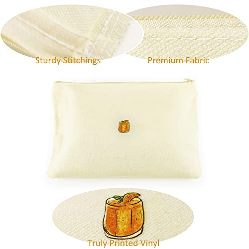 Small Beige Canvas Makeup Bags 20pcs - Bulk Cosmetic Pouches with Zipper for Travel & DIY