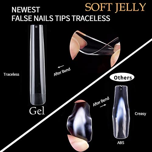 UNA GELLA Extra Long Square Gel Nail Tips - 120pcs Z-Long