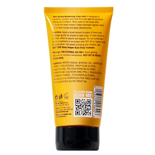 Dare 2B Bald High Time Scalp Moisturizing Lotion | Scalp Moisturizer & After Shave Lotion | Bald Head Hydration & Razor Bump Relief | After Shave Balm | Tea Tree Oil Infused | 4.75 oz