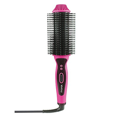 Vivitar Ceramic Straightening and Curling Hair Brush - Pink
