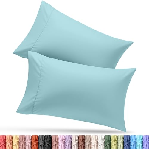 Utopia Bedding King Size Pillow Cases Set of 2 - Ultra Soft Spa Blue