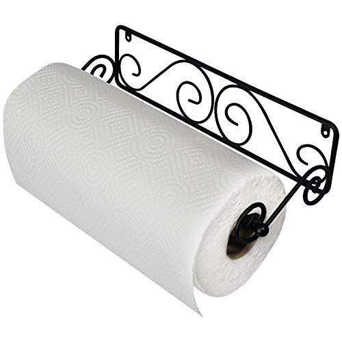 Blue Donuts Wall-Mounted Paper Towel Holder - Black Easy Tear Dispenser