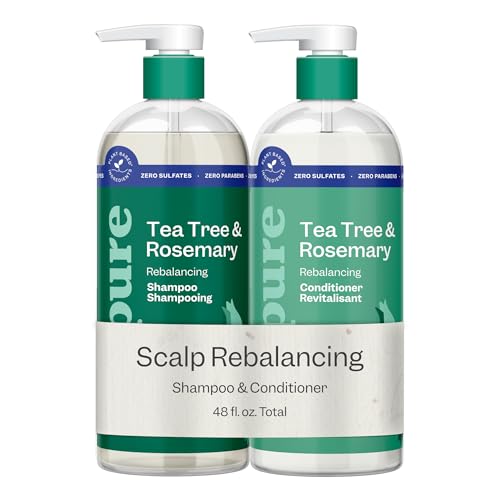 Renpure Tea Tree & Rosemary Shampoo & Conditioner Set 2x24oz - Rebalance & Hydrate