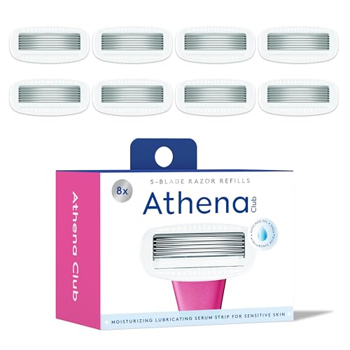 Athena Club Women's 5-Blade Razor Blade Refills - Pack of 8 - Compatible with Athena Razor System