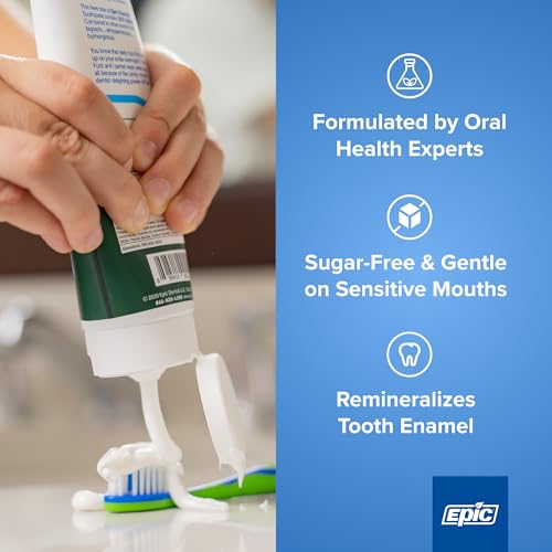Epic Fluoride Toothpaste with Xylitol - SLS-Free Spearmint 4.9oz 2-Pack