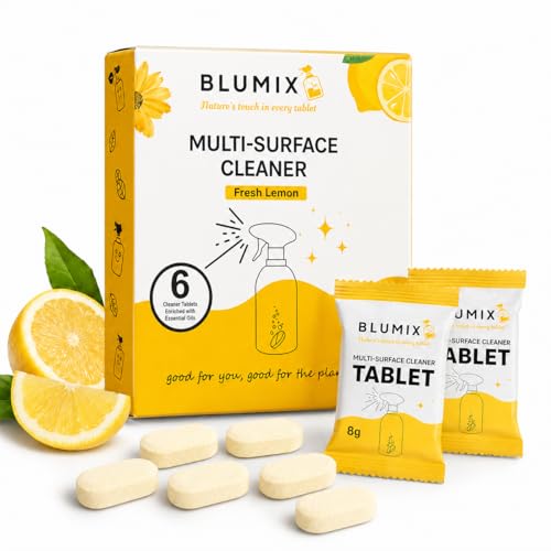 Blumix Eco-Friendly Multi-Surface Cleaner Tablets - 6 Count, Fresh Lemon Scent