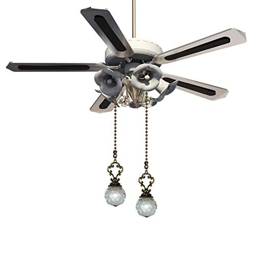 Set of 2 Vintage Crystal Prism Fan Pull Chains for Ceiling Fans