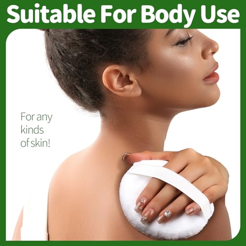 Teenitor 6pcs Large Velour Powder Puffs - 4.13 Inch Body Powder Applicators