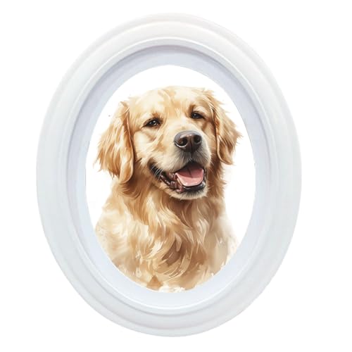 Levoberg 5x7 Oval Wood Photo Frame for Wall Decor - White