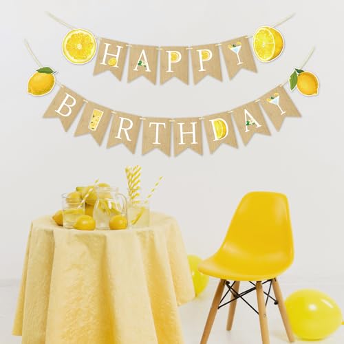 Lemon Happy Birthday Banner | Pre-Assembled Summer Party Decor