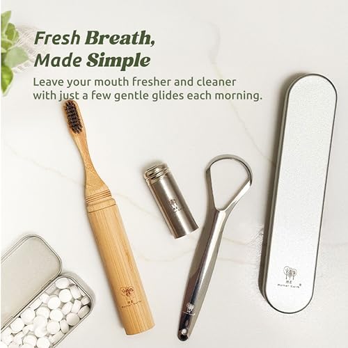Stainless Steel Tongue Scraper Set with Travel Cases – Fresh Breath & Eco-Friendly Oral Care