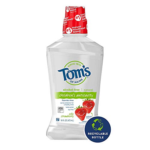 Tom's of Maine Children's Anticavity Fluoride Mouthwash, Silly Strawberry, 16 oz (Pack of 3)
