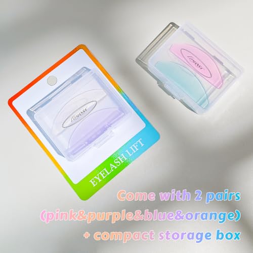 Multicolor Flat Lash Lift Shields - 4 Pcs Glueless Self-Adhesive