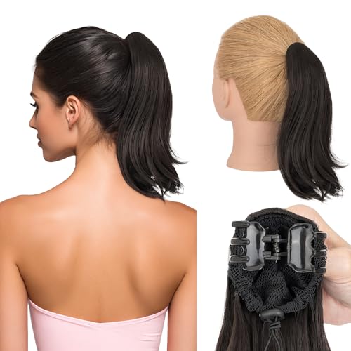 SEGO 12" Short Claw Clip Ponytail Extension - Natural Synthetic Hairpiece