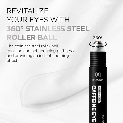 RAZONIX Caffeine Eye Roller for Dark Circles & Puffiness - 0.5 Fl Oz
