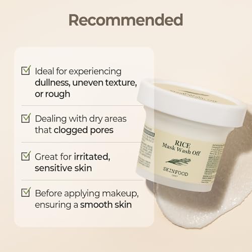 SKINFOOD Rice Mask Wash Off 3.5oz - Exfoliating & Soothing