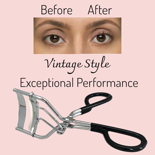 ALAZCO Vintage Eyelash Curler Set of 2 - Easy to Use, Non-Slip Handle, High Impact Eye-Opening Effect