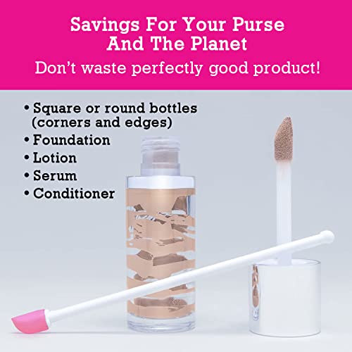 Pink Spatty Daddy Makeup Spatula Set 6 & 12 Inch Cosmetic Scrapers - Reusable & Precision Tool