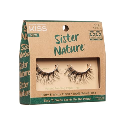 Amanecer Sister Nature False Eyelashes - 12mm, Natural Hair, Recyclable Packaging, 1 Pair (Pack of 2)