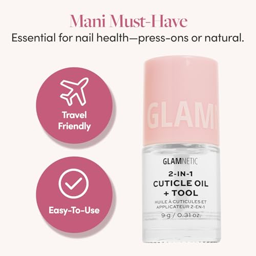 Glamnetic 2-in-1 Cuticle Oil and Pusher - Nourishing Serum 0.31oz