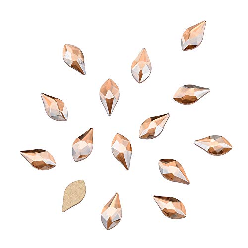 140pcs Flame Shape Glass Nail Rhinestones - 10 Color Flat Back Crystal Set