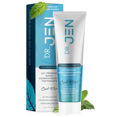 Dr. Jen Cool Mint Fluoride-Free Toothpaste with 10% Nano Hydroxyapatite - 3.4 oz