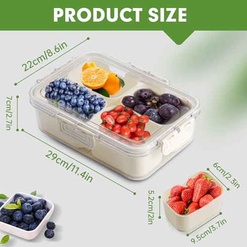 Divided Serving Tray with Lid - 4 Compartment Snack Container