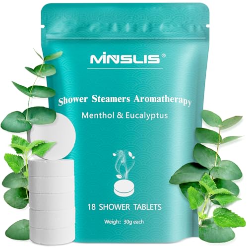 MINSLIS Eucalyptus & Menthol Shower Steamers - 18 Pack Aromatherapy Tablets