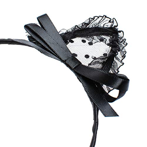 Black Lace Cat Ears Headband for Masquerade & Cosplay