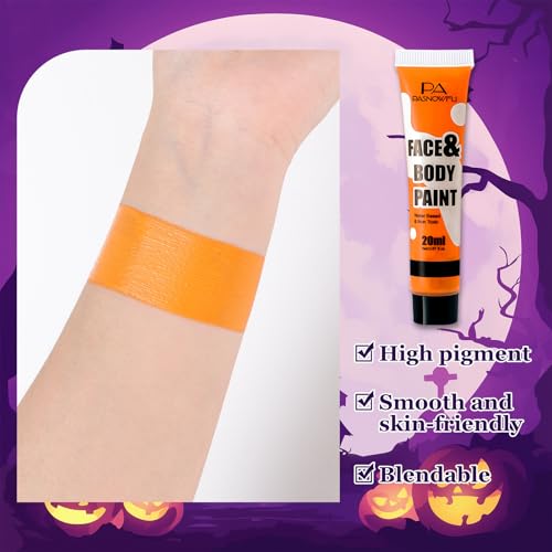 Orange Water-Based Face & Body Paint for Halloween SFX Makeup