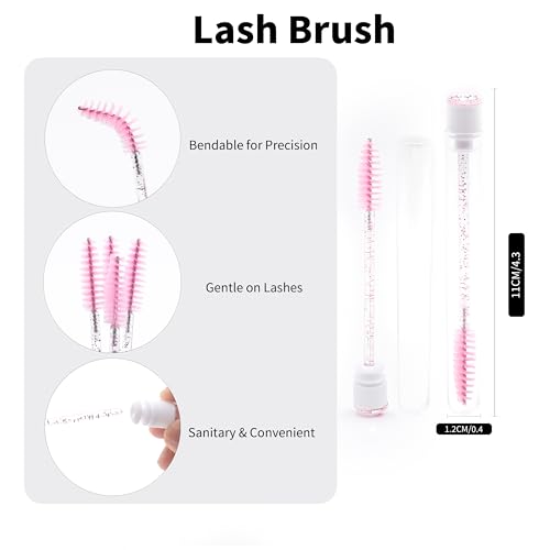 i-Laesh Disposable Mascara Wands 20Pcs Gold Pink Foil Tube Beauty Tools
